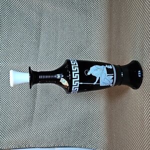 Vintage Jim Beam Black & White Decanter with Roman Design 1958